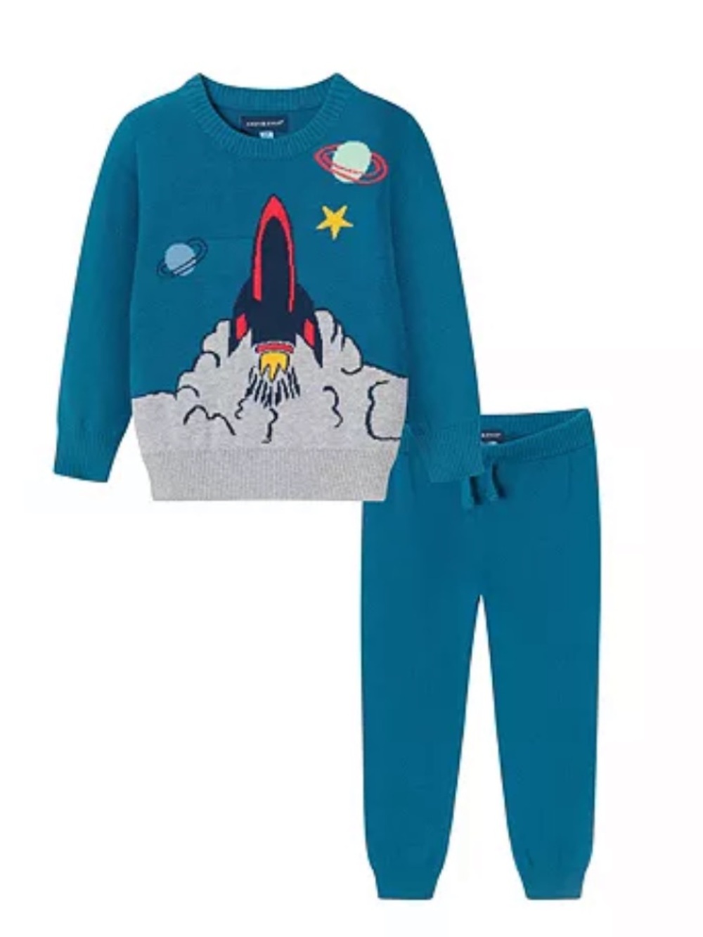 Andy & Evan Toddler Boys Toddler/Child Space Ship Sweater Set